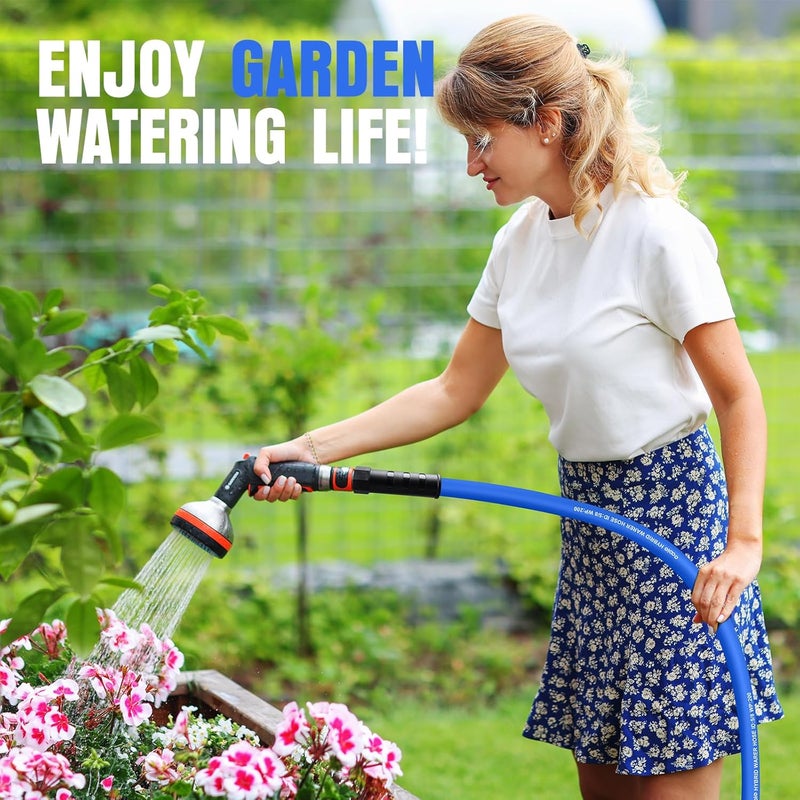 EOOIO Heavy Duty Garden Hose 6 ft, Non-Expanding Flexible Water Hose, Kink Resistant Lightweight Hybrid Hose, Leakproof Hose Male to Female Fittings - Image 2